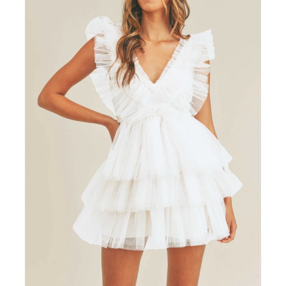 Tiered tulle ruffle dress